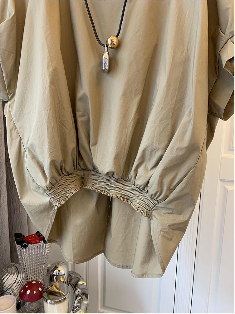 Summer High-End Designer Niche Hem Elastic Short Sleeve Women's Bow Top