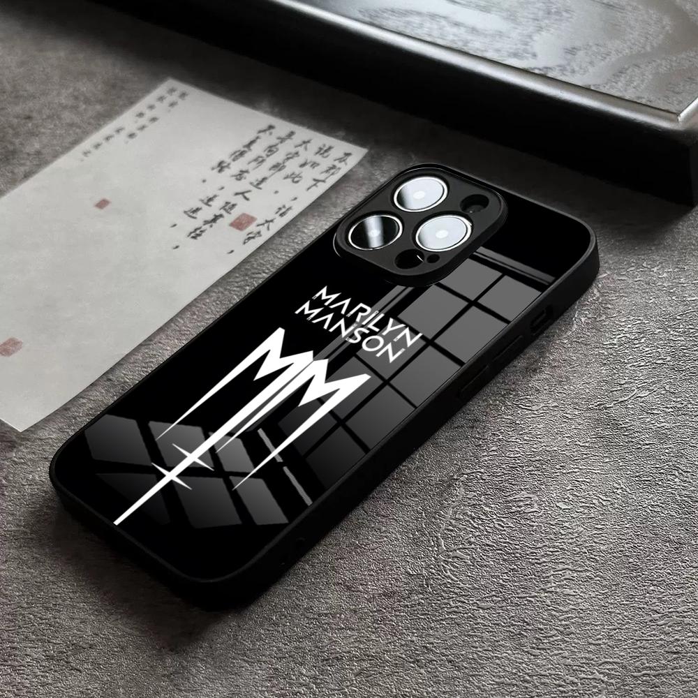Marilyn Manson Phone Case For iPhone 18 16 Pro Max 15 Plus 14 Pro 12 11 13 Mini X XR XS Max 8 7 Plus SE Glass Cover