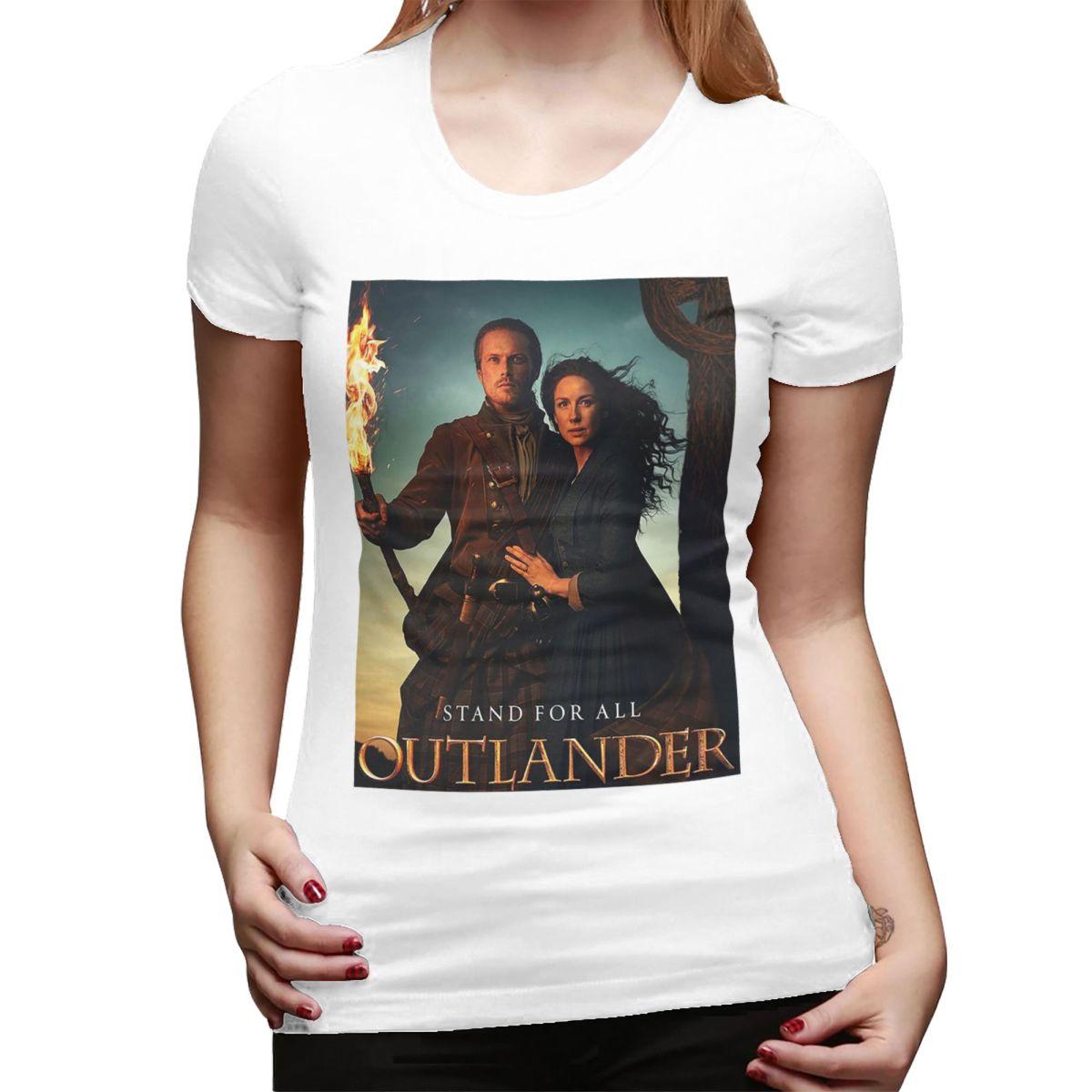 

Jamie Fraser Outlander TShirt for Women Round Neck Streetwear T Shirts Womens Short Sleeve Summer Clothes Tops S