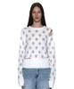 PARTIMENTO WOMEN Cutout Polka Dot Jacquard Knit Crew Neck_White