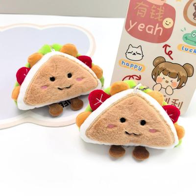 Cartoon Sandwich Plush Keychain Toy