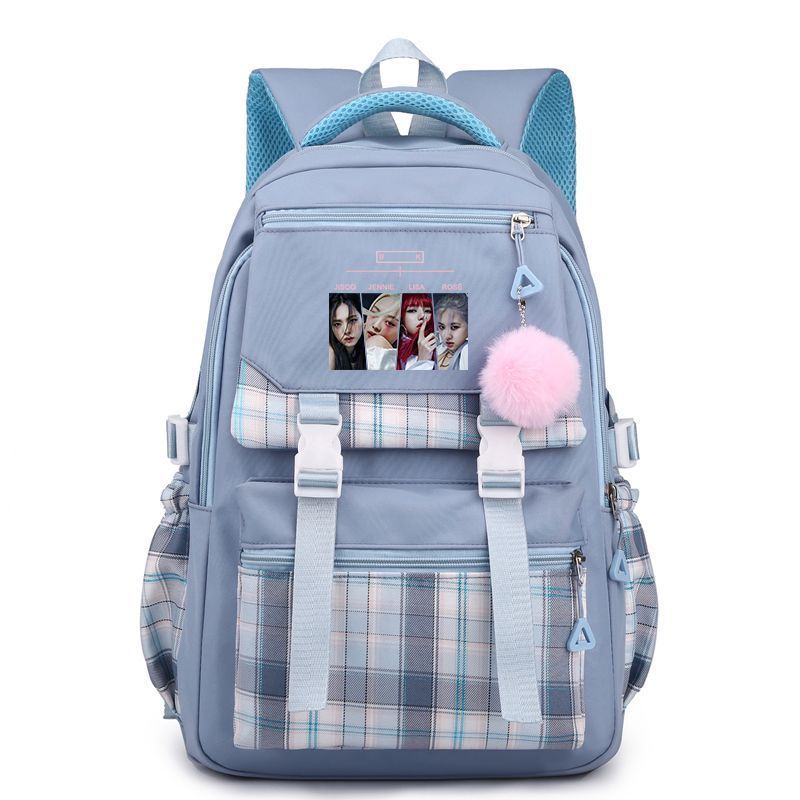 Korean Style Printed Nylon Backpack for Students Large Capacity School Bag Fashionable Commute Shoulder Bag with 15 Inch Laptop Compartment KTB