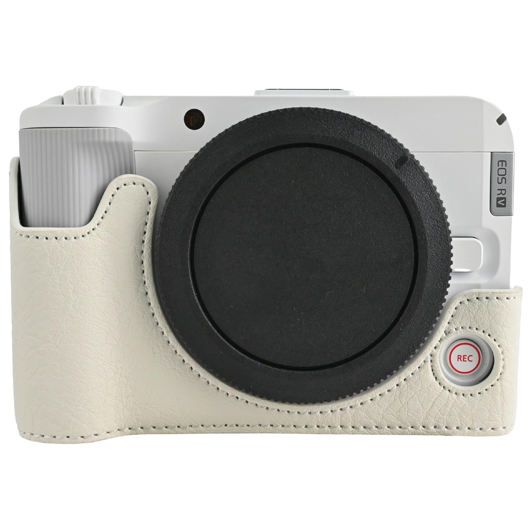 

Чохол для камери Canon EOS R50 V з отвором для батареї, текстура лічі, ПУ-шкіра, захисна кришка A