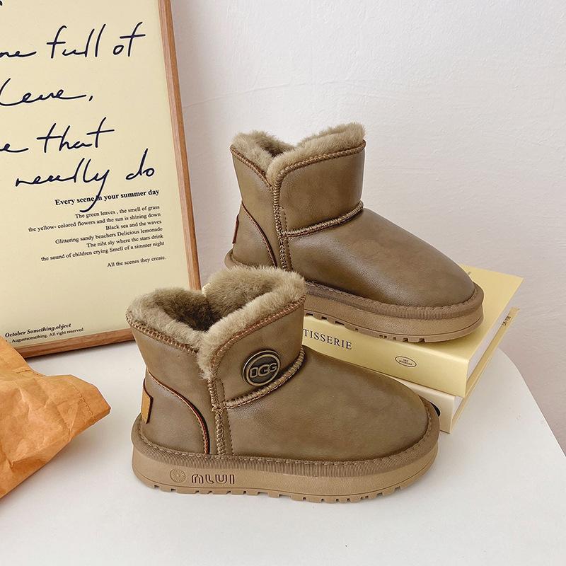 Processing custom foreign trade Korean version of girls' shoes snow boots winter 2025 new velvet thickened large cotton shoes boys' shoes