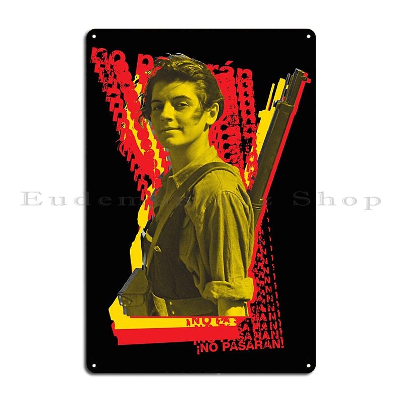 No Pasaran Spanish Revolution Civil War Metal Plaque Rusty Cinema Wall Decor Designing Cinema No Pasaran Tin Sign Poster