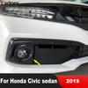 Front Fog Light Lamp Cover Trim For Honda Civic Sedan  Carbon Fiber Car Accessories Head Foglight Foglamp Bezel Trims