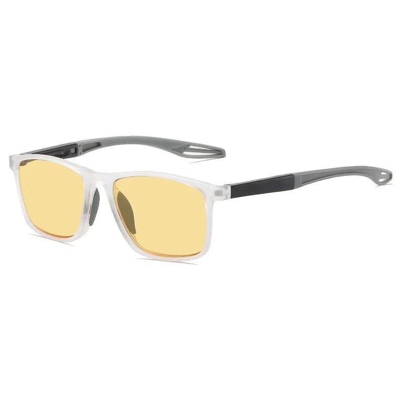 Classic Square Frame Sports Night Vision Men's Reading Glasses Ultra Light Neutral Night Brightening Anti Blue Light Glasses