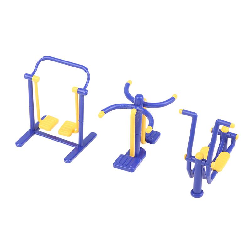 1Set 1/12 Dollhouse Outdoor Park Fitness Equipment Model Dollhouse Sportscene Decoration Toys Micro Scene Construction Props