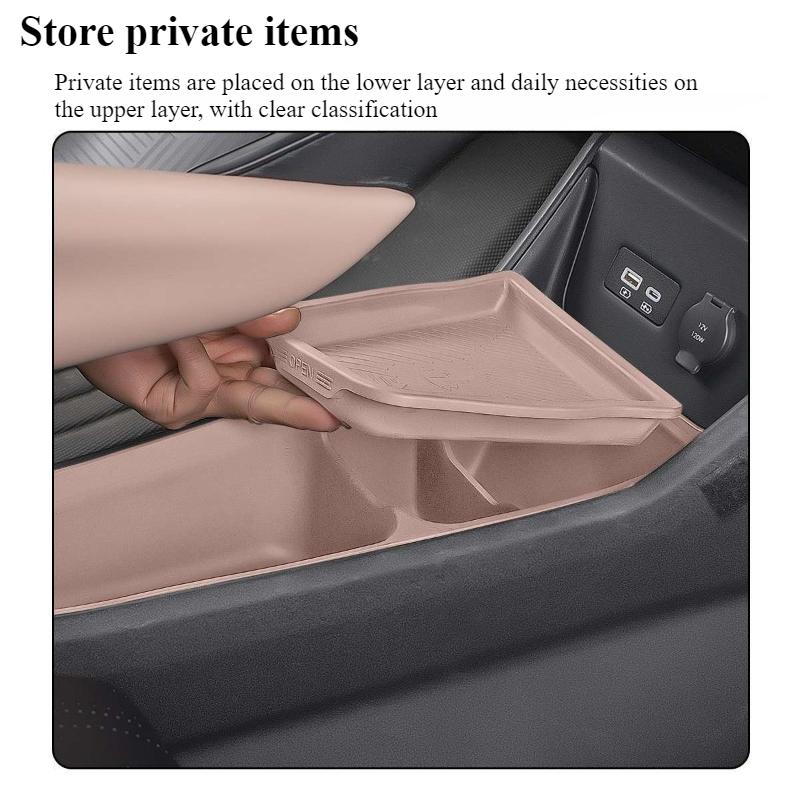 For BYD Seagull Central Control Storage Box Armrest Double Storage Storage Box Silicone Interior Supplies Car Accessories Tools
