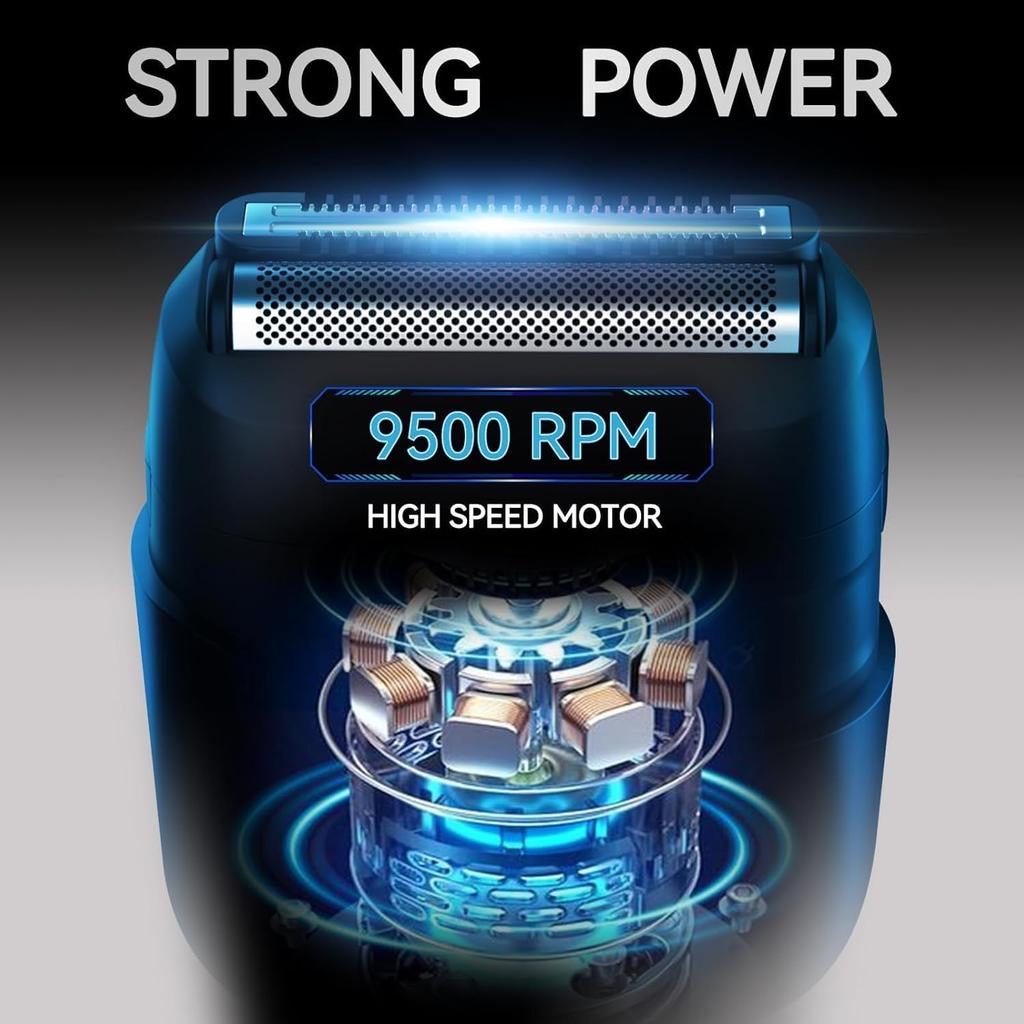 VIKICON® Electric Foil Shavers for Men, Compact Travel Face Shaver, Mini Razor for Shaving Face, Portable On-The-Go Shaver w/Dual Floating Blades,