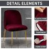 4 Pack Velvet Curved Back Chair Covers Modern Accent Mid Century Short Back Armless Chair Slipcovers for Room Furniture Protector