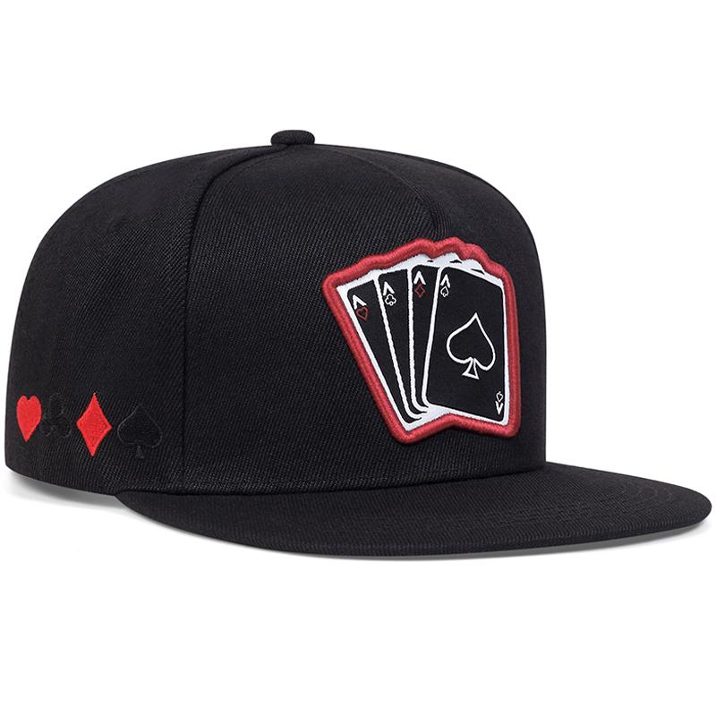 Trendy New Poker A Four Flat Edge Hat Trendy Hip Hop Hat Outdoor Leisure Sunshade Hat Neutral Mesh Hat Adjustable Baseball Hat