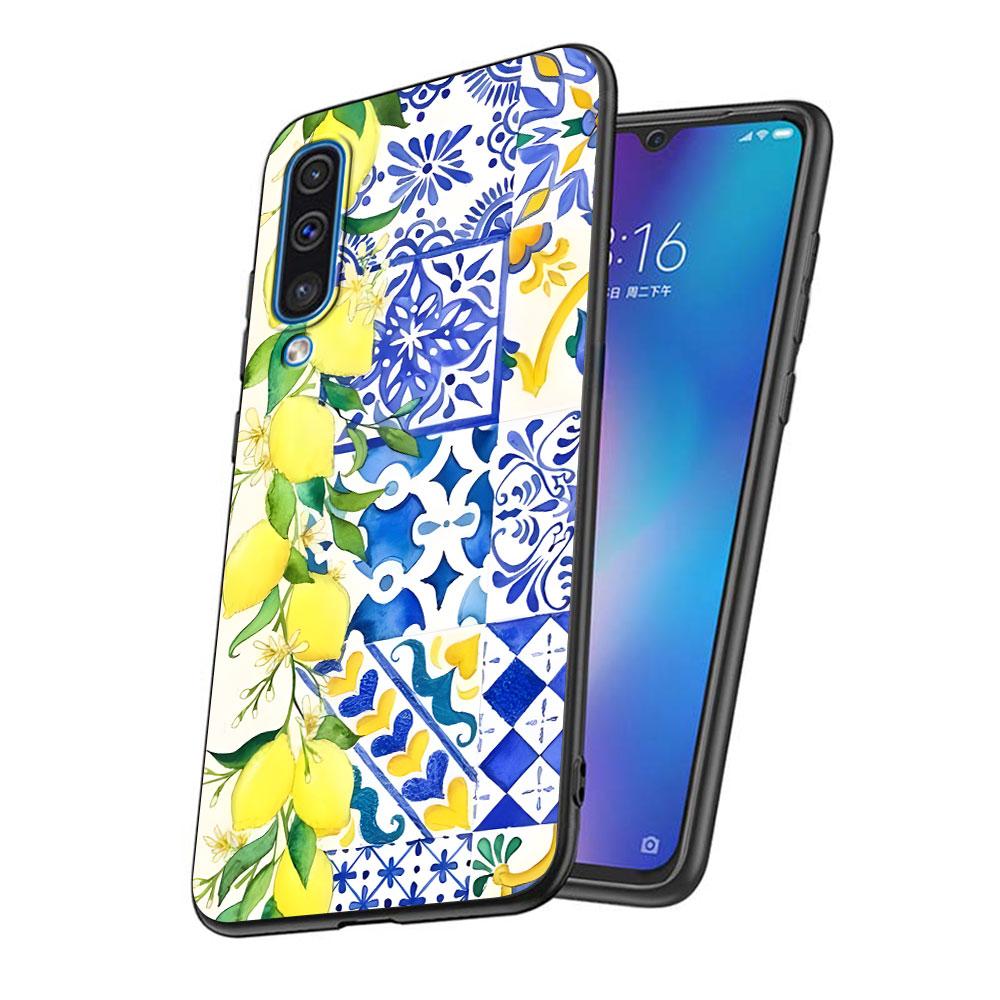 Mediterranean Lemon Case for Samsung Galaxy A10s A50 A50s A02s A03s A20 A30 A20e A70 A70s A20s A30s A10 TPU Black Phone Cover