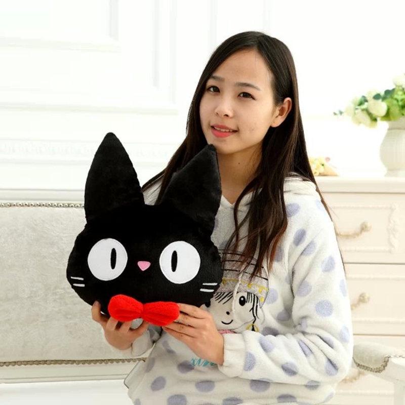 Biała Jizha Wiedźma Mały Czarny Kot Pluszowa Poduszka