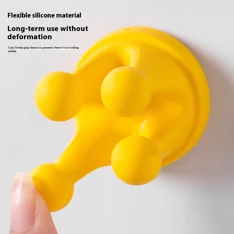 6Pcs Silicone Toothbrush Holders Waterproof Self Adhesive Multi-Function Hooks Punch Free Razor Shaver Rack Shelf Storage Hook