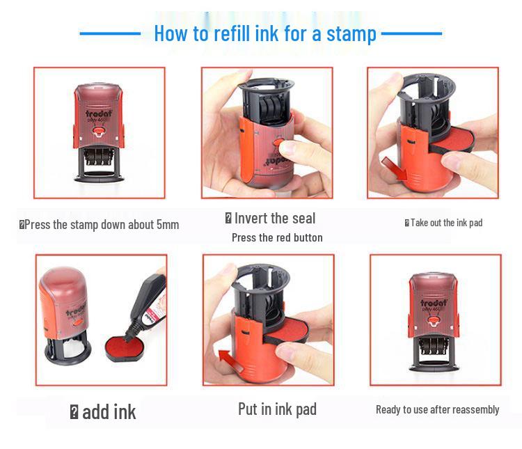Zhuoda 46145 Adjustable Date Stamp for Incoming Documents, Warehouse Dispatch, and Issue Control, 45MM