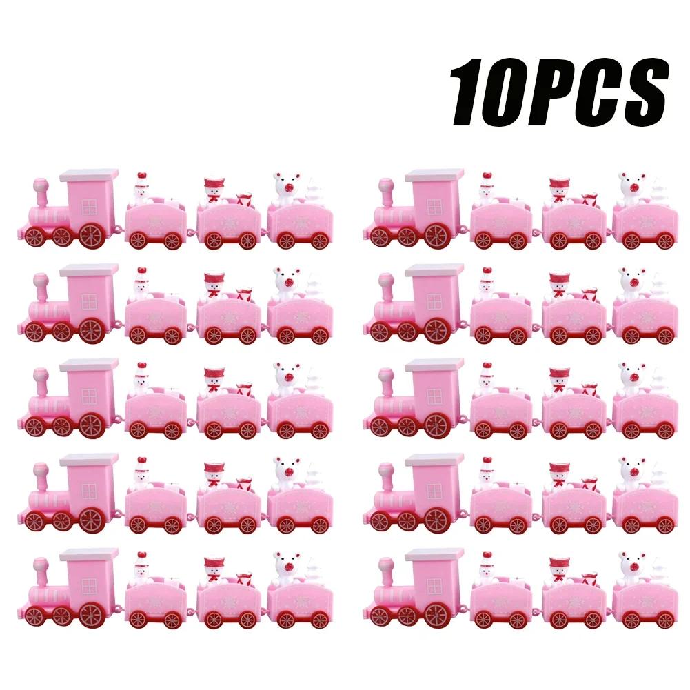 Christmas Miniature Train Decoration Santa Claus Holiday Festive Table Ornament Baking Decoration Scene Prop Home Display