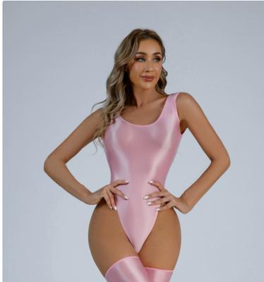 Silky Glossy Thong Tight Bodysuit