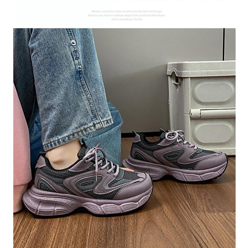 Thick Sole Women's Lace-up Casual Shoes, Temperament Comfortable Breathable Shoes