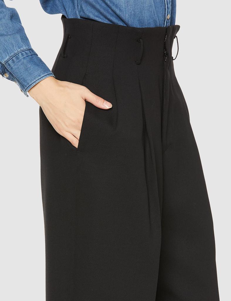 FRAY I.D. Women's Double-Tuck Pants FWFP225224, Black, Size 1