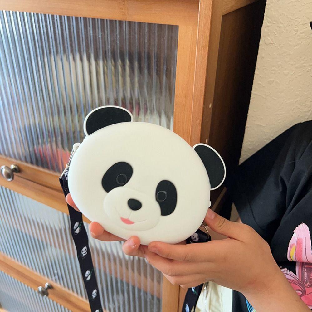 Tier Panda Umhängetasche Cartoon Cartoon Geldbörse Niedlicher Panda Silikontasche Kinder