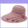 Sun Protection Wide Brim Cotton Straw Hat For Summer Beach Casual Women