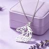 Retro Fashion Hollow Line Horsehead Necklace Stainless Steel Geometric Horsehead Animal Pendant Neck Chain Jewelry Gift