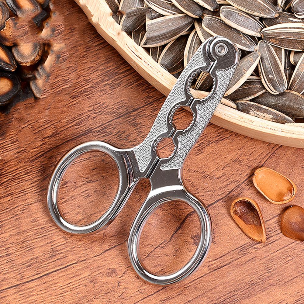 Portable Nut Opener Aluminum Alloy Walnut Pliers Pistachio Hazelnut Sheller Sunflower Seeds Cutter Multifunctional 3in1 Nut Tool