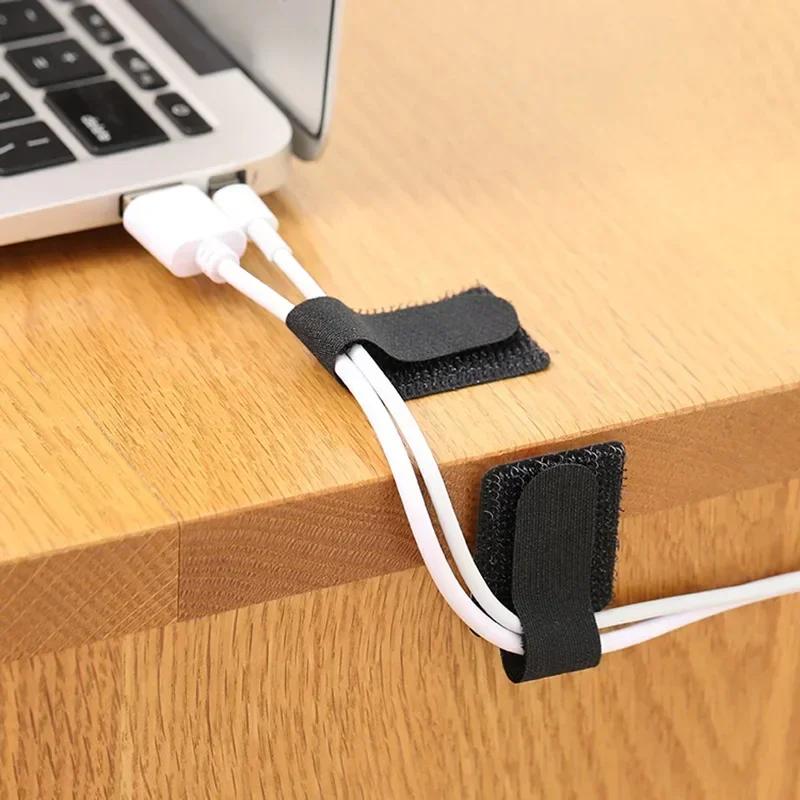 Strong Adhesive Adhesive Data Cable Storage Artifact Desktop Cable Organizer Computer Harness Hook Loop Cable Tie Wire Holder