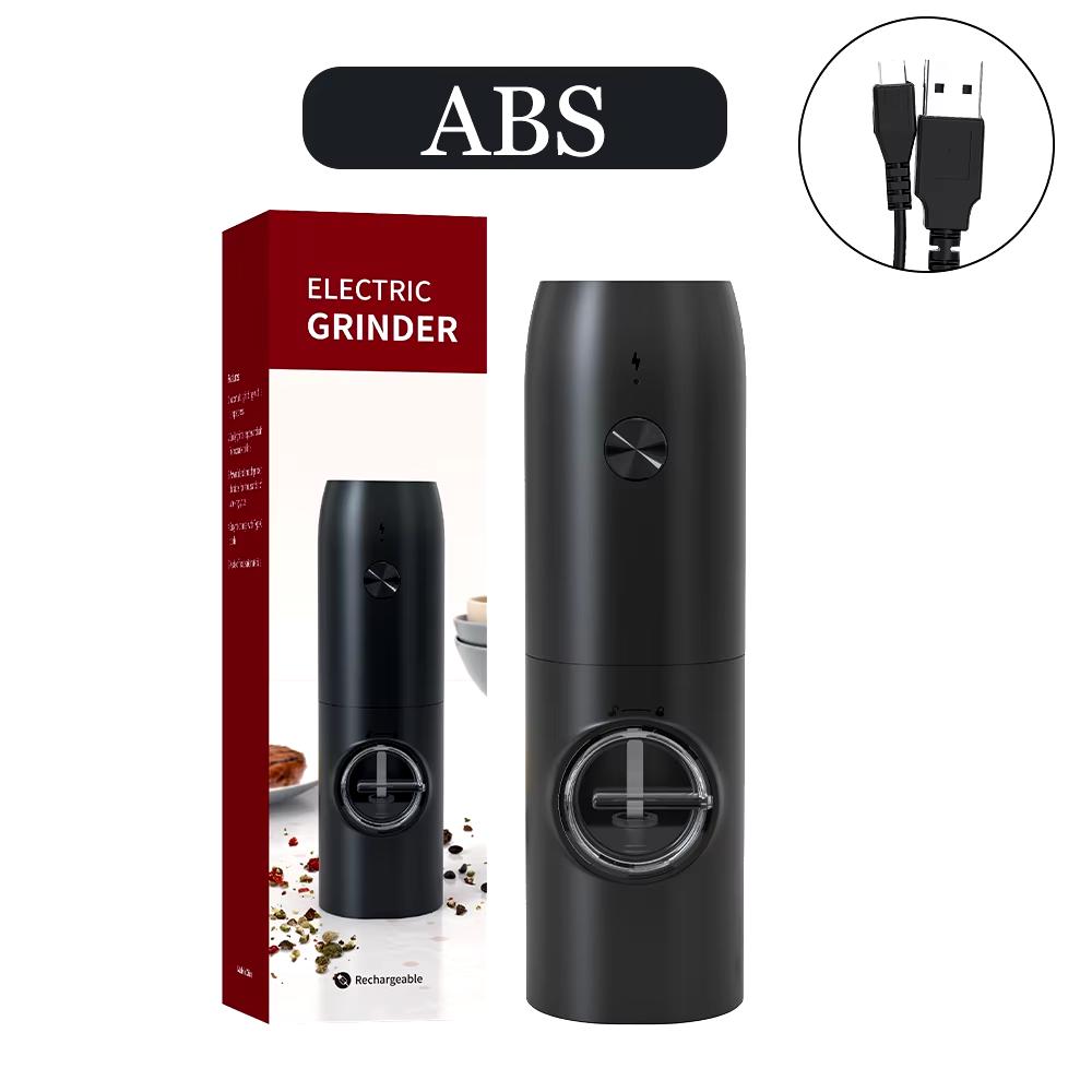 

Перезаряджуваний USB-електричний млинок для солі та перцю з регульованою шорсткістю Кухонний інструмент для подрібнення свіжомеленого перцю для порошку