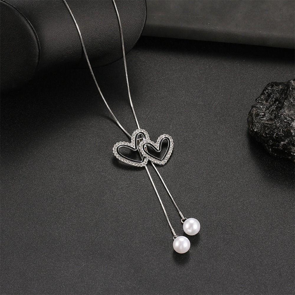 Crystal Flower Crystal Pendant Long Chain Sweater Chain Jewelry New Sweater Necklace  for Women
