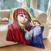 Religious painting mother child Faith-printed Flannel Blanket Soft and Warm Suitable for Home Travel Picnics Camping RV Use