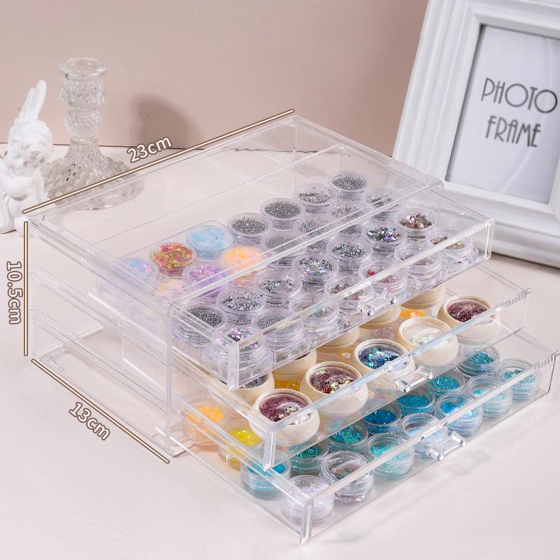 

Коробка для хранения клея и лака для ногтей, коробка для хранения ювелирных изделий, прозрачная, большой емкости, настольная коробка для хранения в маникюрном салоне чистый