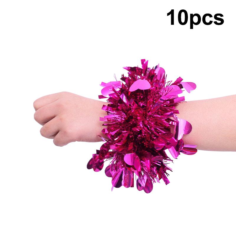 10 Stück Buntes Lametta Armband Elastisches Band Erwachsene Kinder Universal Tanzaufführung Requisite Cheerleading Team Lametta Armband