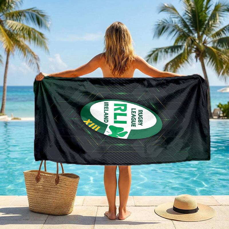 Ireland Rugby Fashion Beach Towel Portable Soft Quick Dry Towel For Swimming Camping Holiday Use