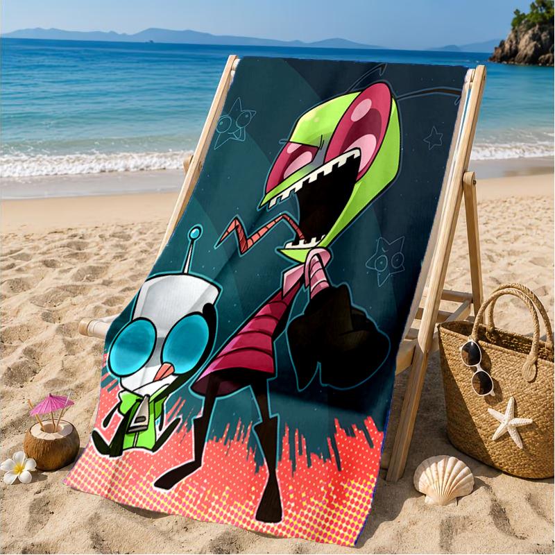 Alien Invasion Pattern Beach Towel, Microfiber Beach Towel, Perfect For Pool, Beach, Travel, Home Decor Beach Party Fan Gifts