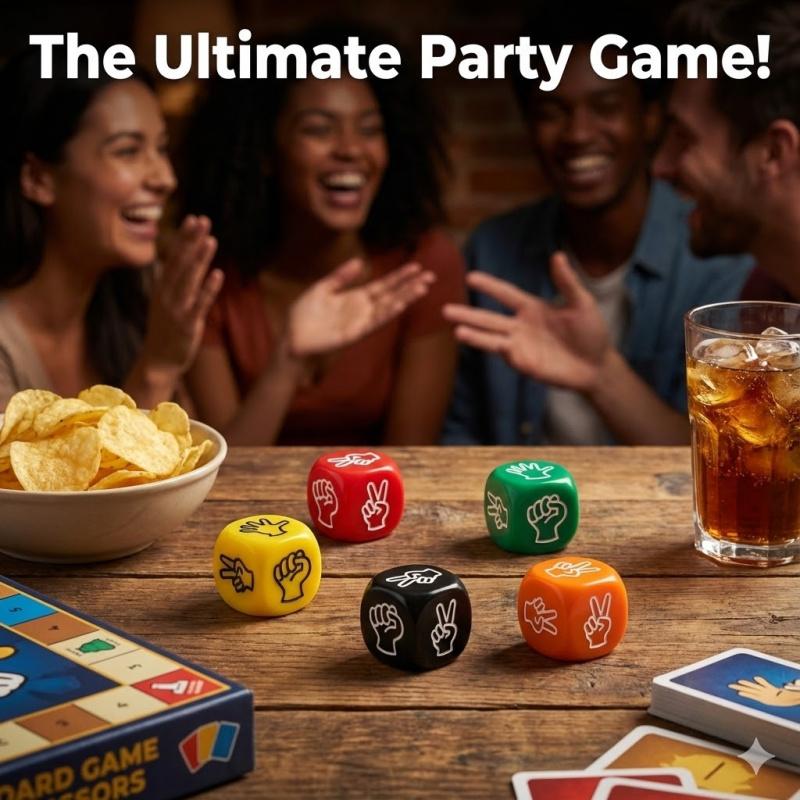 Rock Paper Scissors Dice Set, 6pcs Game Dice With 6 Sides 6 Colors, 20mm Decision Dice For Adults, Kids And Family Party Games