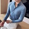 Men's Korean Style Slim Fit Stretch Long Sleeve Shirt - Quality No-Trace Design