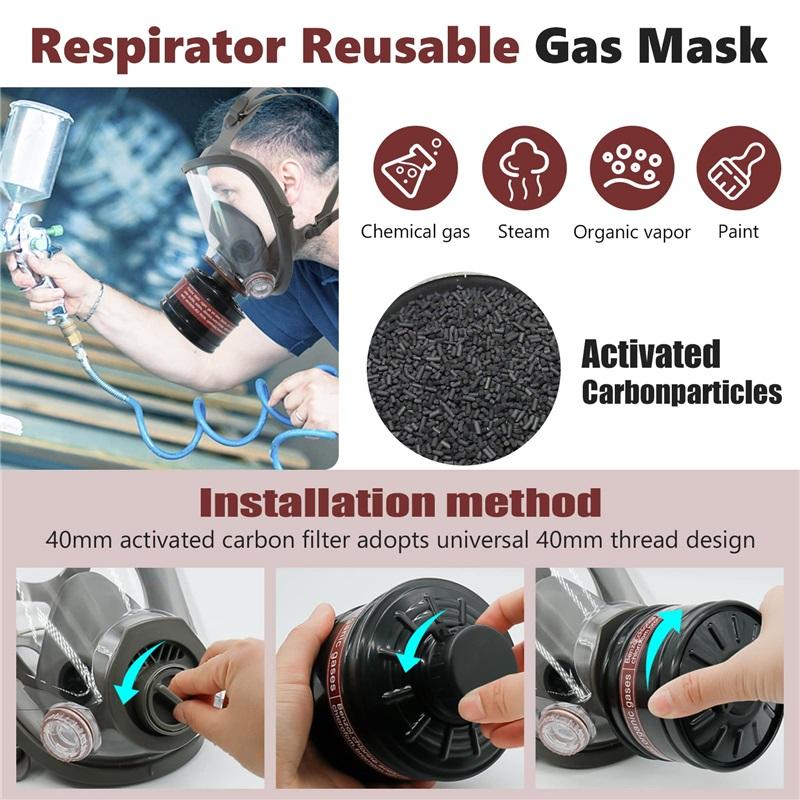 6800 Three-in-one Multi-functional Gas Mask, with Replaceable Filters, Is Suitable for Industrial Spraying, Organic Vapors, Welding