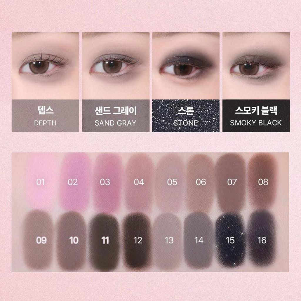 [Hello Kitty Black Edition] WAKEMAKE Soft Blurring Eye Palette 28 Smoky Hush Blurring