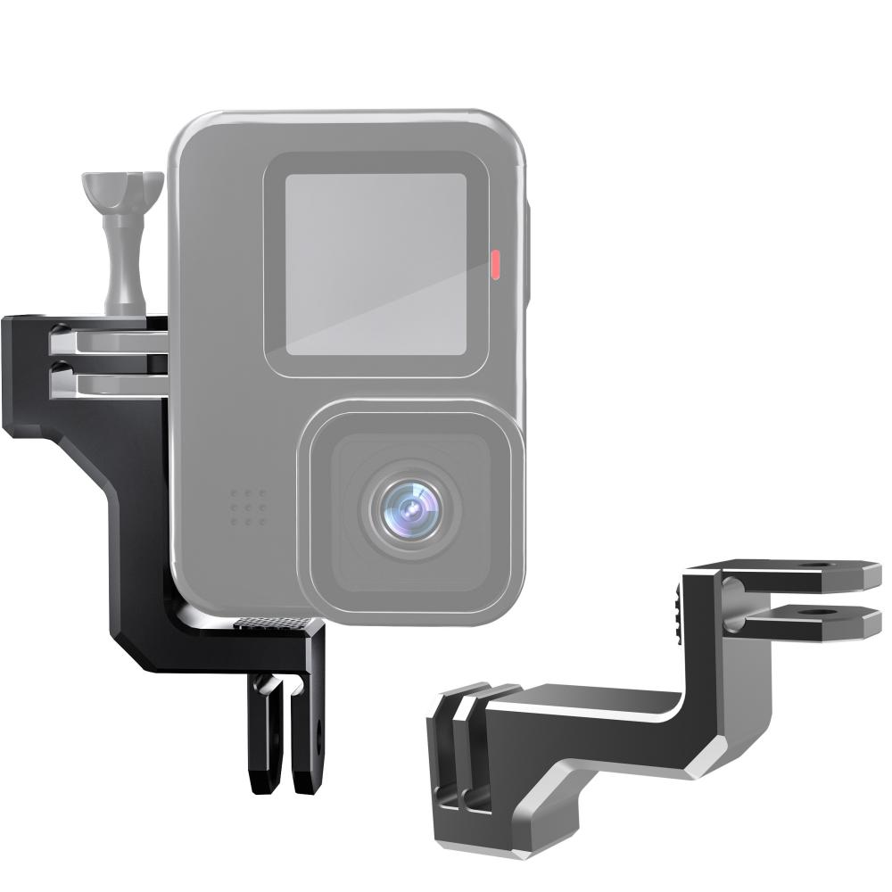Für Gopro 12 11 10 9 CNC Action-Kamera Vertikaler Halter Verstellbarer Arm Halterungsadapter Vertikales Aufnehmen First-View Zubehör 2