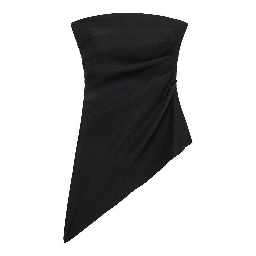 2025 Spring Women's Slim Versatile Strapless Pleated Vest