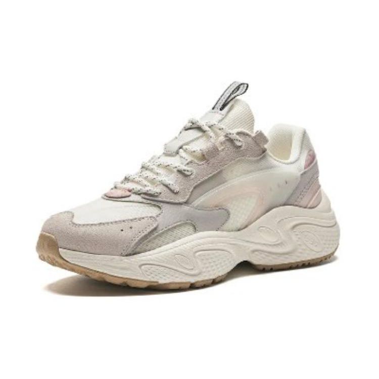 Anta Comfortable Minimalist Shock Absorbing Durable Low Top Casual Shoes Women Sneakers White Gray 122428853-1