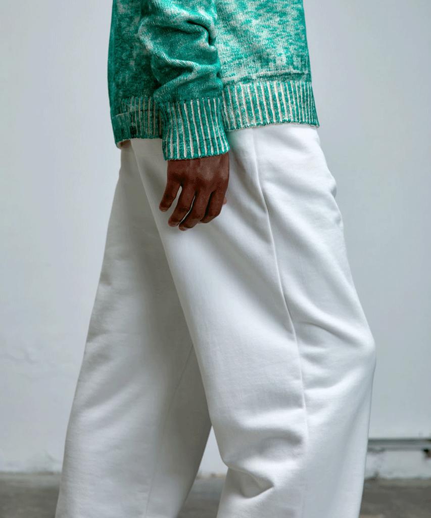 ERER Embroidered Detail Sweatpants Ivory