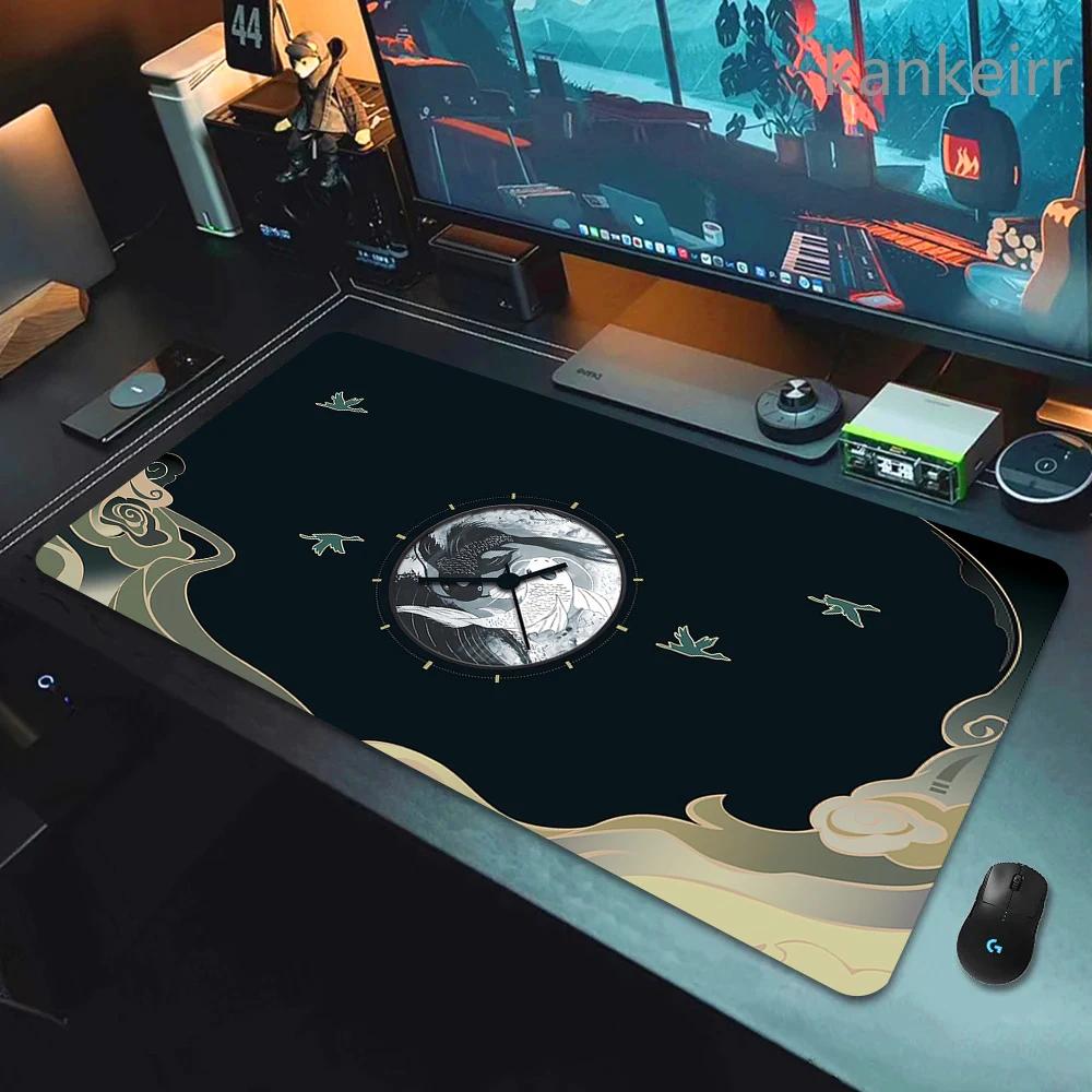 Gaming Mouse Pads Koi Taichi Neutral Table Mats Computer Mousepad Company Big Deskmat 90x40 Large Gamer Mousepads Fish Mouse Mat