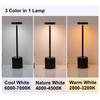 1200MAH USB Rechargeable LED Table Lamp Touch Switch Three Colors Metal Desk Lamp Bedside Lamp Hotel Bar Bedroom Decoration Night Light