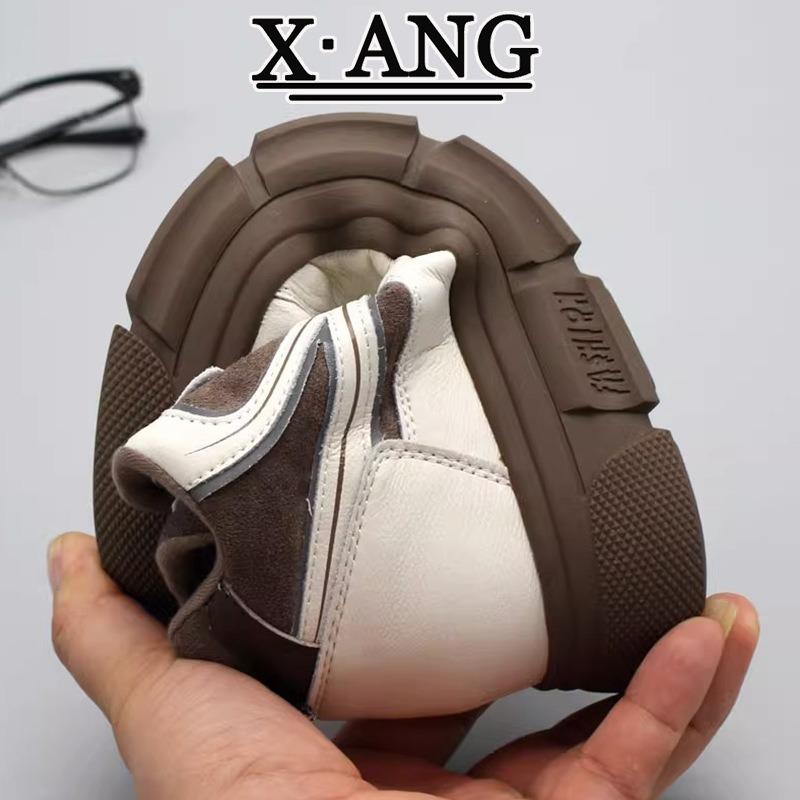 Leather platform white shoes children's spring new fashion versatile high-top shoes casual shoes women's sports shoes