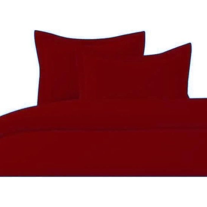Housse de couette - HOMEROKK - 240x260cm - 100% Coton - 2 Taies d'oreiller - Rouge