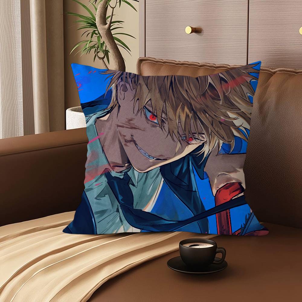 

C-Chainsaw Man Cartoon Animation Personalized Pillow Cover Kids Bedroom Wild Party Decor Pillowcase Kid Birthday Shower Gift 12x12Inch