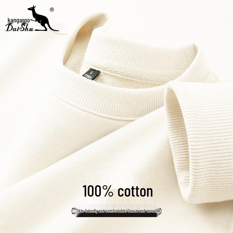 

DAISHU Men s 100% Cotton Business Casual Round Neck Sweatshirt L